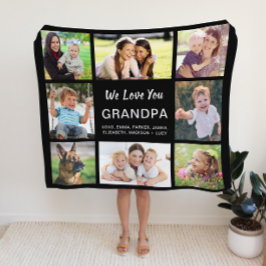 Opa 8 Foto Collage Black Fleecedecke