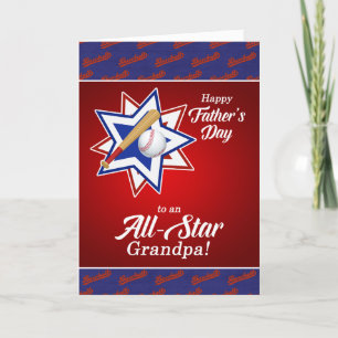 Opa All Star Baseball Thema Vater-Tag Feiertagskarte