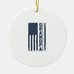 Opa Amerikanische Flagge Abgenutztes Patriotisches Keramik Ornament