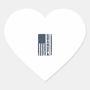 Opa Amerikanische Flagge Distressed Patriotisches  Herz-Aufkleber