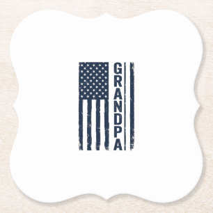 Opa Amerikanische Flagge Distressed Patriotisches Untersetzer