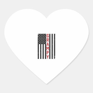 Opa Amerikanische Flagge Patriotisch Retro Vektor  Herz-Aufkleber