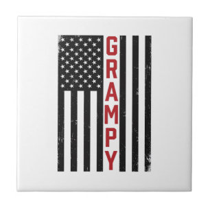 Opa Amerikanische Flagge Patriotisch Vintage Vekto Fliese