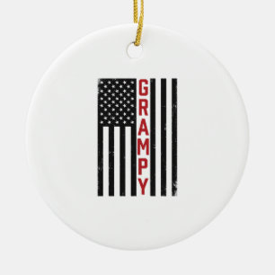 Opa Amerikanische Flagge Patriotisch Vintage Vekto Keramik Ornament