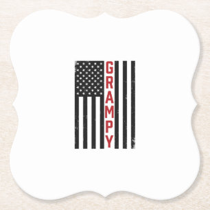 Opa Amerikanische Flagge Patriotisch Vintage Vekto Untersetzer
