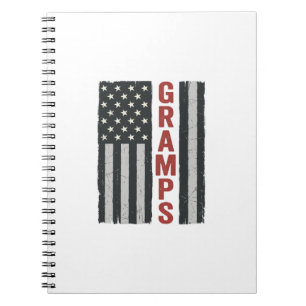 Opa Amerikanische Flagge Vintage Patriotischer Vek Notizblock