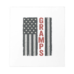 Opa Amerikanische Flagge Vintage Patriotischer Vek Notizblock