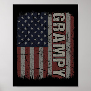 Opa Amerikanische Flagge Vintage Vatertag 4. Juli Poster