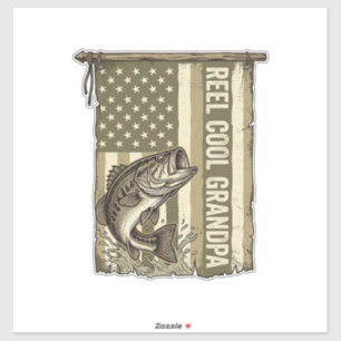 Opa Angel Vintage Bass Angler-Shirt Design Aufkleber
