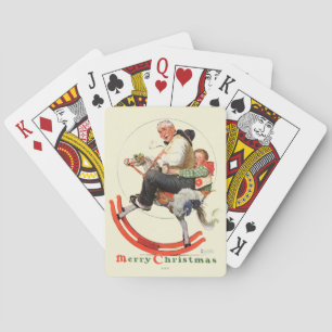 Opa auf Schaukelpferd Spielkarten