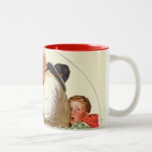 Opa auf Schaukelpferd Zweifarbige Tasse
