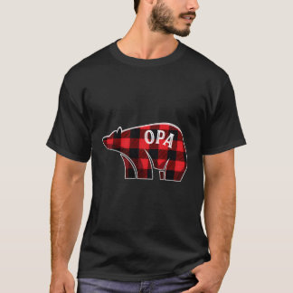 Opa Bär Karierte Familie Matching Pajama Xmas Gesc T-Shirt