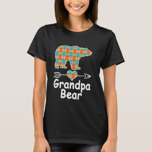 Opa-Bär-Puzzleteil-Autismus-Bewusstseins-Familie T-Shirt