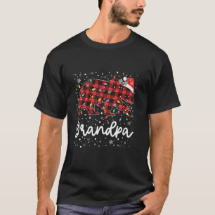 Opa Bär Roter Karierter Weihnachtsfeier Pajama Mer T-Shirt