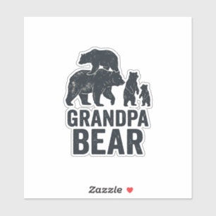 Opa Bär Vintage Gravur Familie Bär Shirt D Aufkleber
