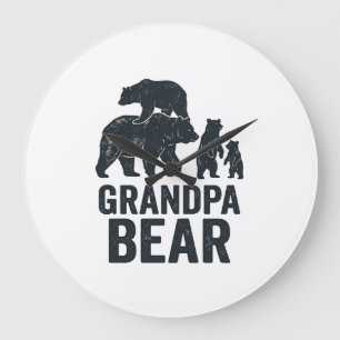 Opa Bär Vintage Gravur Familie Bär Shirt D Große Wanduhr