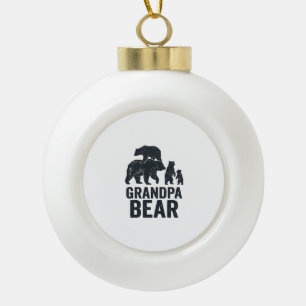 Opa Bär Vintage Gravur Familie Bär Shirt D Keramik Kugel-Ornament