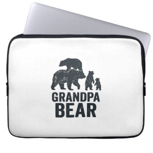 Opa Bär Vintage Gravur Familie Bär Shirt D Laptopschutzhülle
