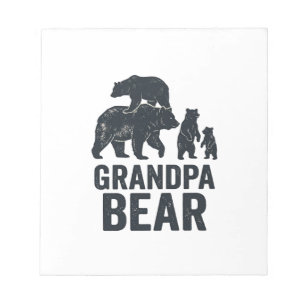 Opa Bär Vintage Gravur Familie Bär Shirt D Notizblock