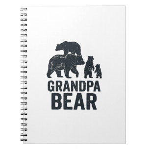 Opa Bär Vintage Gravur Familie Bär Shirt D Notizblock
