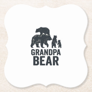 Opa Bär Vintage Gravur Familie Bär Shirt D Untersetzer