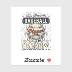 Opa Baseball Vintage Gravur Shirt Design_1 Aufkleber