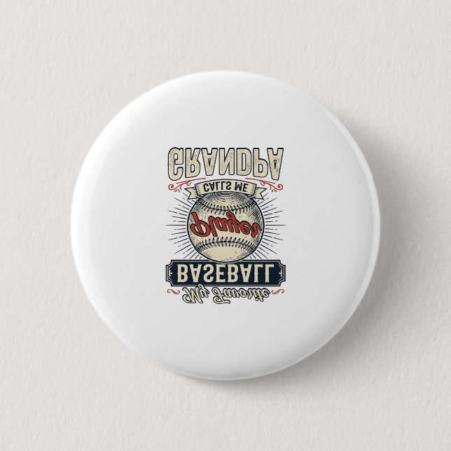 Opa Baseball Vintage Gravur Shirt Design_1 Button (Vorderseite)