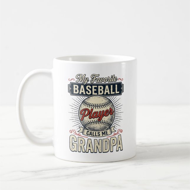 Opa Baseball Vintage Gravur Shirt Design_1 Kaffeetasse (Links)