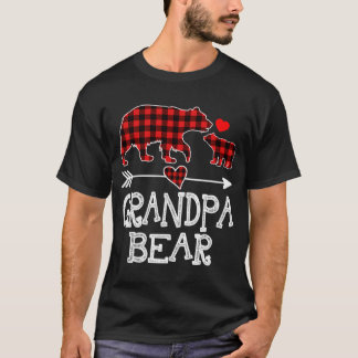 Opa Bear Christmas Pajama Red Buffalo Kariert Fa T-Shirt