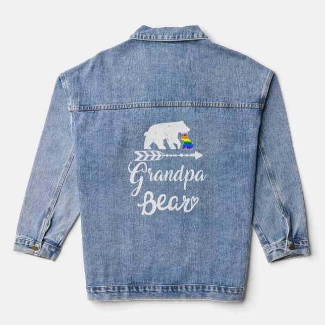 Opa Bear Lgbt Lgbtq Rainbow Pride Gay Lesbian Jeansjacke (Rückseite)