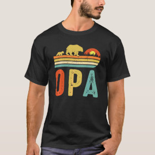 Opa Bear Men Vintag Retro Bärendekor Opa Opa T-Shirt