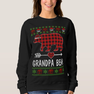 Opa Bear Santa Red Karierte Familie Pajamas für Ch Sweatshirt