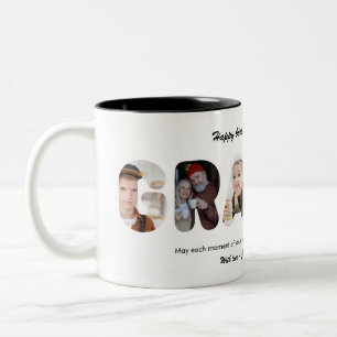 Opa benutzerdefinierte Fotocollage personalisierte Zweifarbige Tasse
