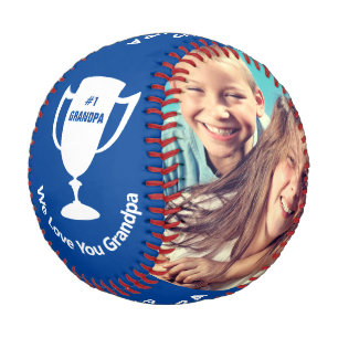Opa Best je MVP Personalisierte Fotos Blau Baseball
