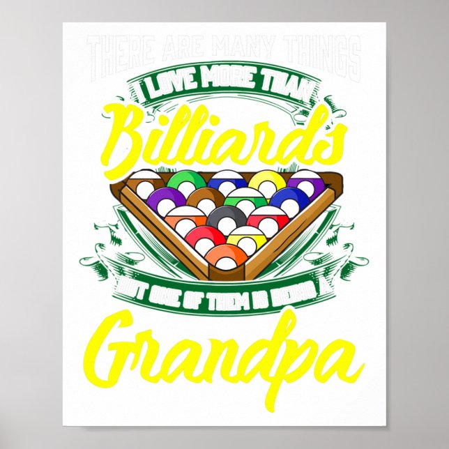 Opa Billiards Billard Pool Game Player Ll Stick Pa Poster (Vorne)