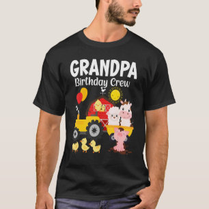 Opa Birthday Crew Tractor Barnyard Farm Animal T-Shirt