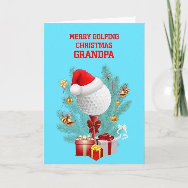 Opa Christmas Golfball Feiertagskarte (Vorderseite)