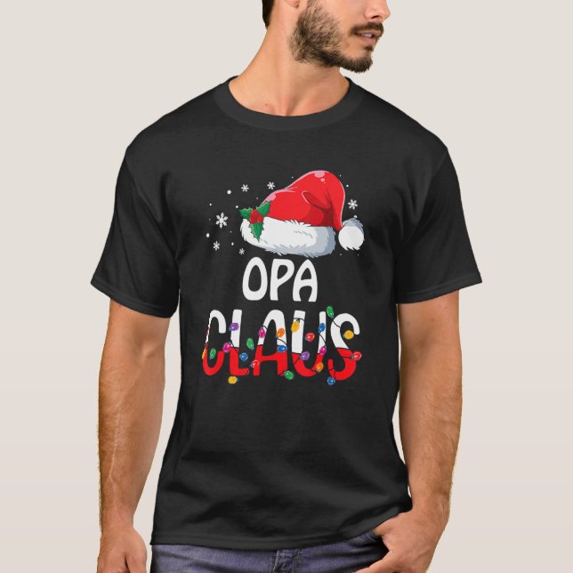 Opa Claus Christmas Pajama Familie Matching Xmas T-Shirt (Vorderseite)