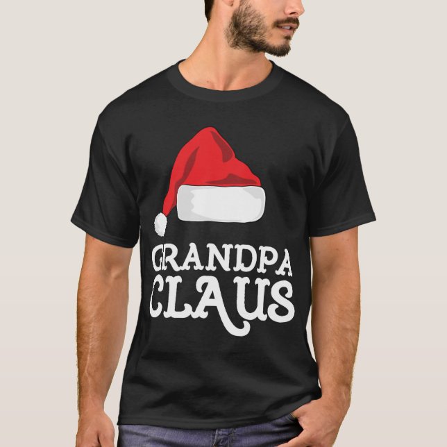 Opa Claus WeihnachtsHat Familie passt Pajama T-Shirt (Vorderseite)