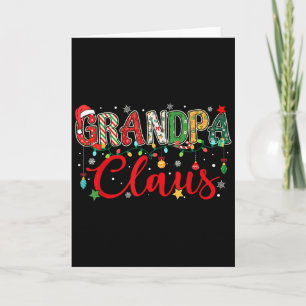 Opa Claus Weihnachtslichter Pyjama Familie Überein Karte