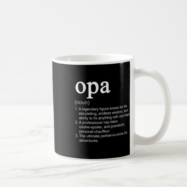 Opa-Definition Lustig Cool Substantiv  Kaffeetasse (Rechts)