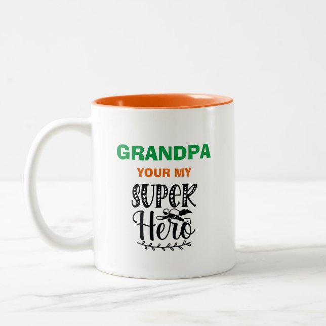 Opa, dein Superheld Zweifarbige Tasse (Links)