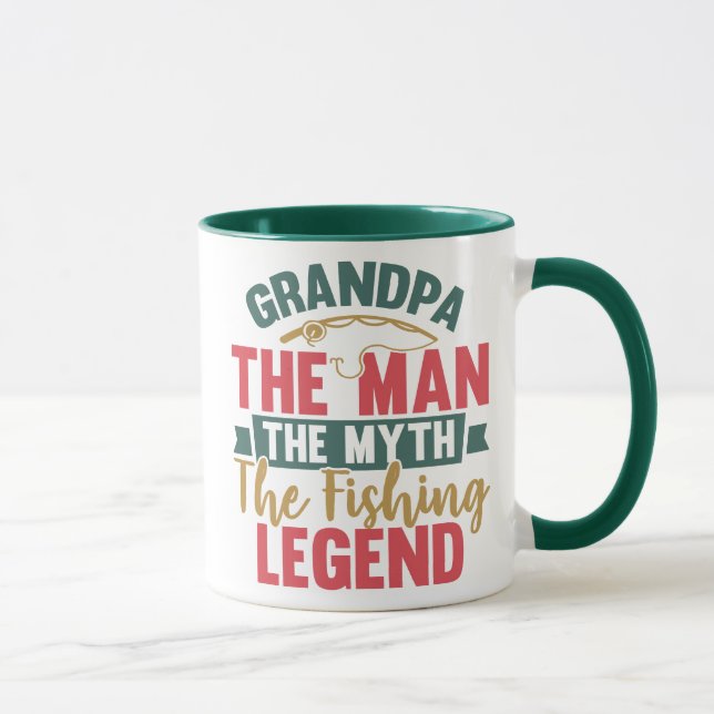 Opa - Der Mann, der Mythos, der Fisch-Legende Tasse (Rechts)
