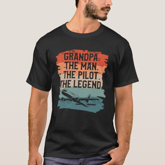 Opa der Mann, der Pilot, der legendäre Luftfahrt T-Shirt (Vorderseite)