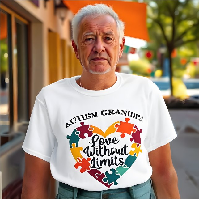 Opa der Sensibilisierung für Autismus: Liebe ohne  T-Shirt (Autism Awareness T-Shirt- Grandfather)