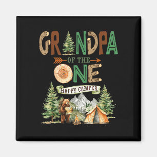 Opa des einen glücklichen Camper zum 1. Geburtstag Magnet