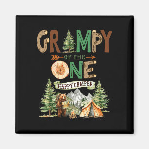 Opa des einen glücklichen Camper zum 1. Geburtstag Magnet