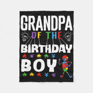 Opa des Geburtstagsjungen Autism Awareness Puzzle Fleecedecke