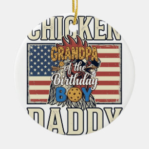 Opa des Geburtstagsjungen-Keks-Milch-Shirt Desi Keramik Ornament