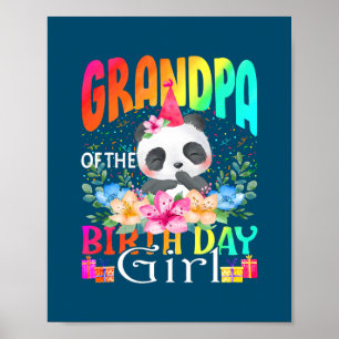 Opa des Geburtstagsmädchen Panda Einhorn Poster